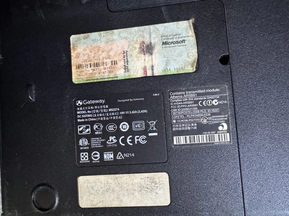 Gateway MS2274 AMD Athlon X2 2,1 GHz como está ***Leer Foto 2 de 4