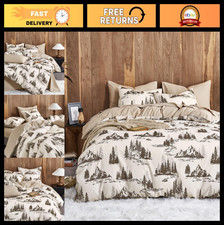 Rustic Cabin Lodge Comforter Set - 3 Piece Lightweight Bedding, Mountain Forest