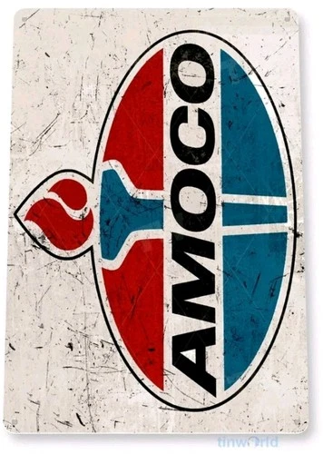 AMOCO OIL 12x8 Inch TIN SIGN NOSTALGIC REPRODUCTION ADVERTISEMENT USA GAS PUMP