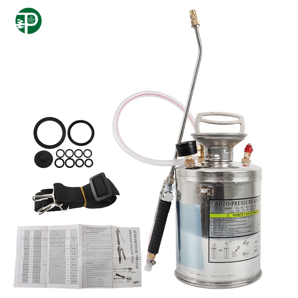 1Gallon 4L Stainless Steel Sprayer 12" Wand & 3FT With Nozzles for Pest Control