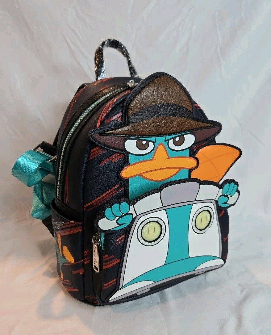 french conection perry fauxleather mini backpack purses Loungefly Exclusive Perry the Platypus Moped Light Up Mini Backpack