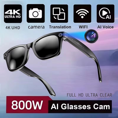 Neu 800W AI Kamera Smart Brille Foto Video Aufnahme Übersetzung Wasserdicht
