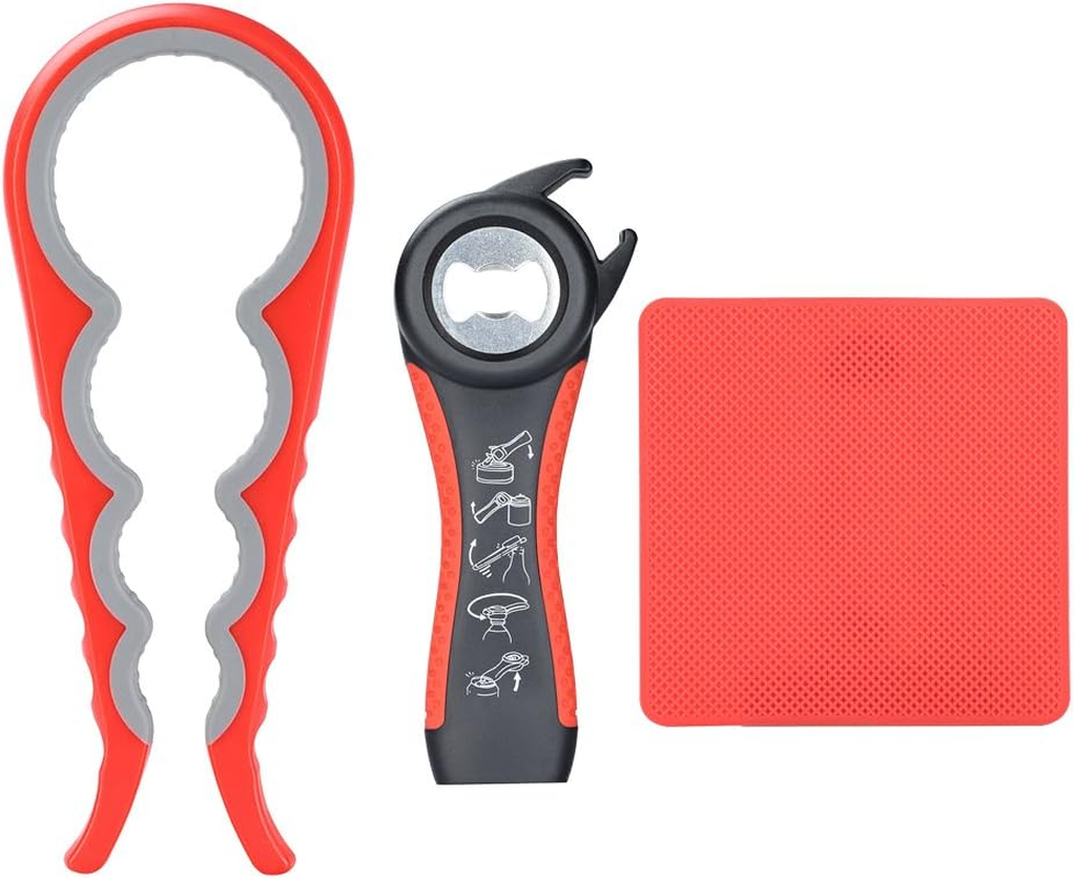 Latest Jar Opener and Bottle Opener with Silicone Jar Gripper to Remove Stubborn