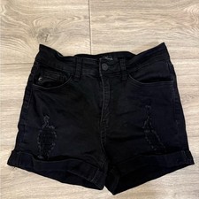 KanCan Black Distressed Jean Shorts