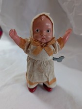 Tin toy 1940's CELLULOID Wind Up Walking Baby Doll Occupied Japan Works 
