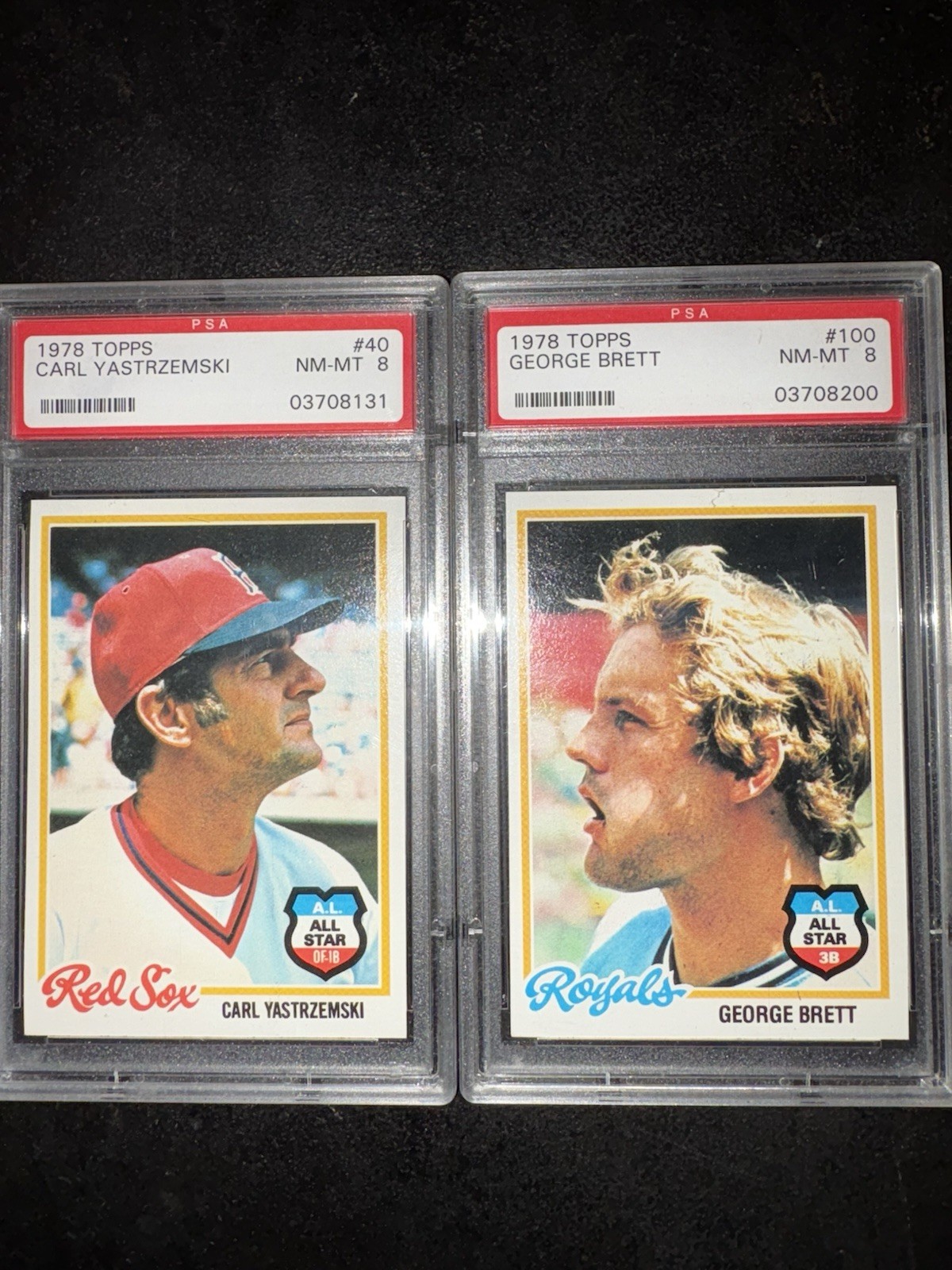 1978 Topps - George Brett #100 PSA 8, Carl Yastrzemski # 40 PSA 8