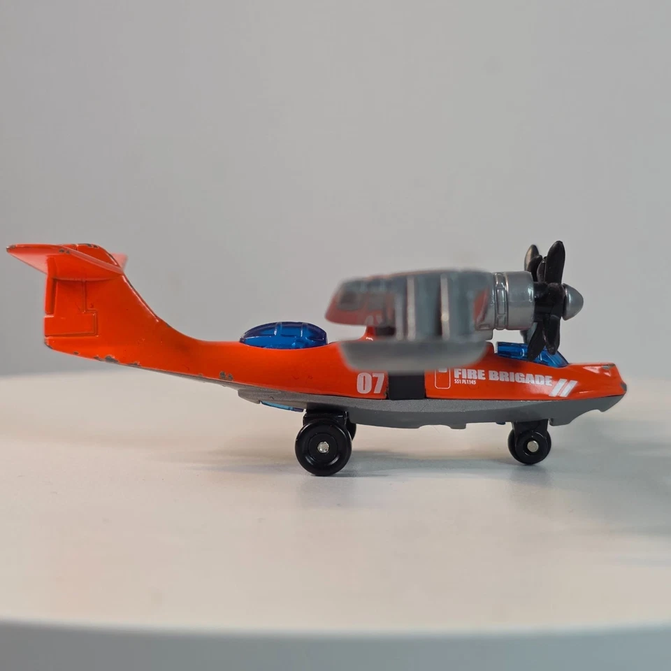 2006 Matchbox Hydro Drop Fire Brigade Die-Cast Toy Plane With Dual Propellers - Image 2 of 4