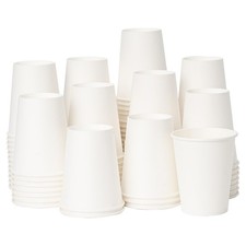 YEEHAW 8 oz 500 Pack Disposable Paper Coffee Cups, White Hot 8oz,