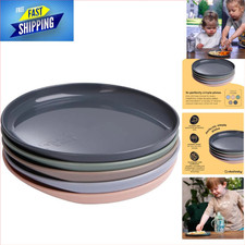 Scooped Side Dinner Plates for Easy Self-Feeding – BPA Free & 5 Pack