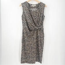 GERARD DAREL Dress Size 42 Silk Blend Faux Wrap Abstract Animal Print Designer