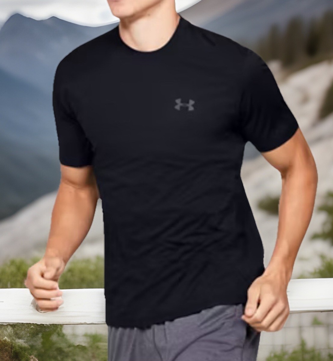 Under Armour Summer Gym Beach SPF50 Black Sunblock Shirt Mens XL