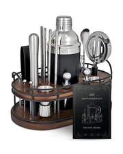 Home Hero Elegant Bartender Kit - 22 Pcs Bar Set with Recipe Book