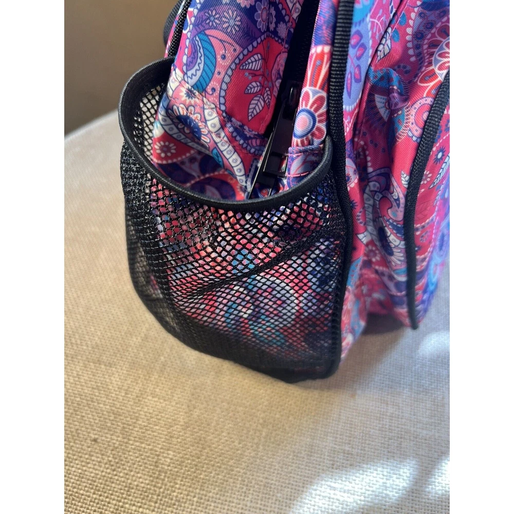 Pickleball Bag-Boulder Bee Brand- Women's Pink Purple Paisley Nylon Tote Bag