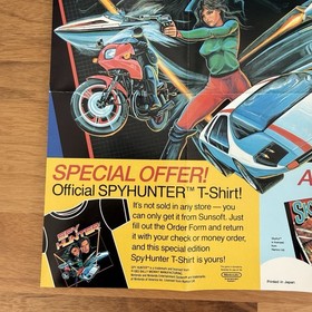 Spy Hunter Nintendo NES Foldable Promo Poster Insert & Instruction Manual Nice!