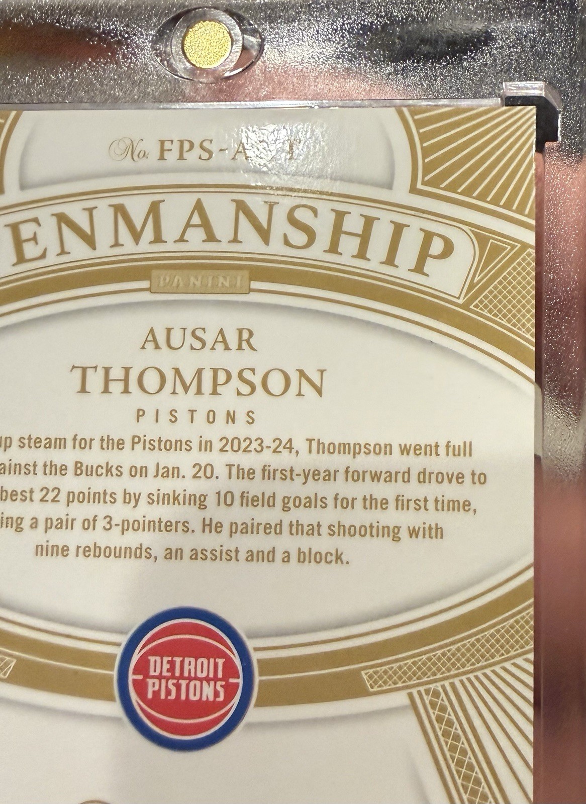 Ausar Thompson 2023-24 Panini Flawless Penmanship Ruby Auto /15 MINT! Pistons view 7