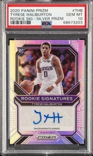 2020 PANINI PRIZM RC SIGNATURES SILVER PRIZM #THB TYRESE HALIBURTON PSA 10 AUTO