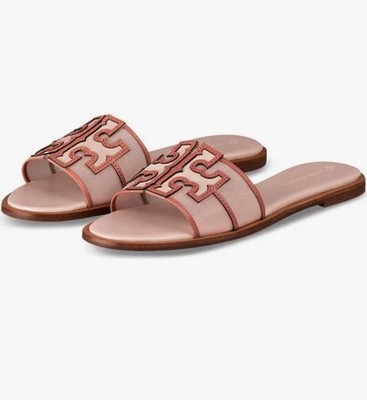 BNIB Tory Burch Ines Sea Shell Pink Slide Sandals Size 6 | eBay