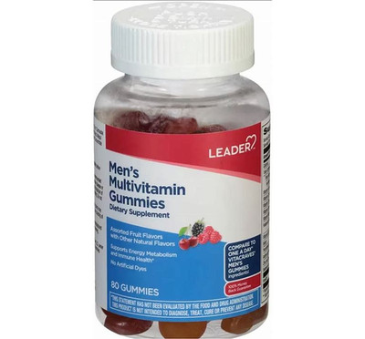 LEADER MEN's DAILY MULTIVITAMIN GUMMIES 80 CT - By Cardinal Health EXP 01/2026