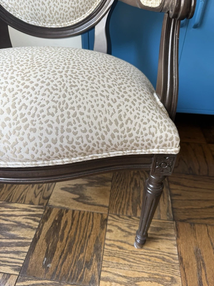 Ethan Allen Armchair Leopard Upholstered - Image 4 of 4