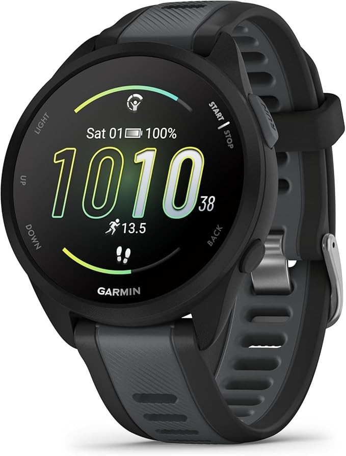 Garmin Forerunner 165 Black GPS 43mm Running Smartwatch Lightweight AMOLED