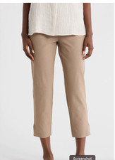 EILEEN FISHER XL Crepe SLIM Ankle Pants in Taupe Minimalist Career NWT