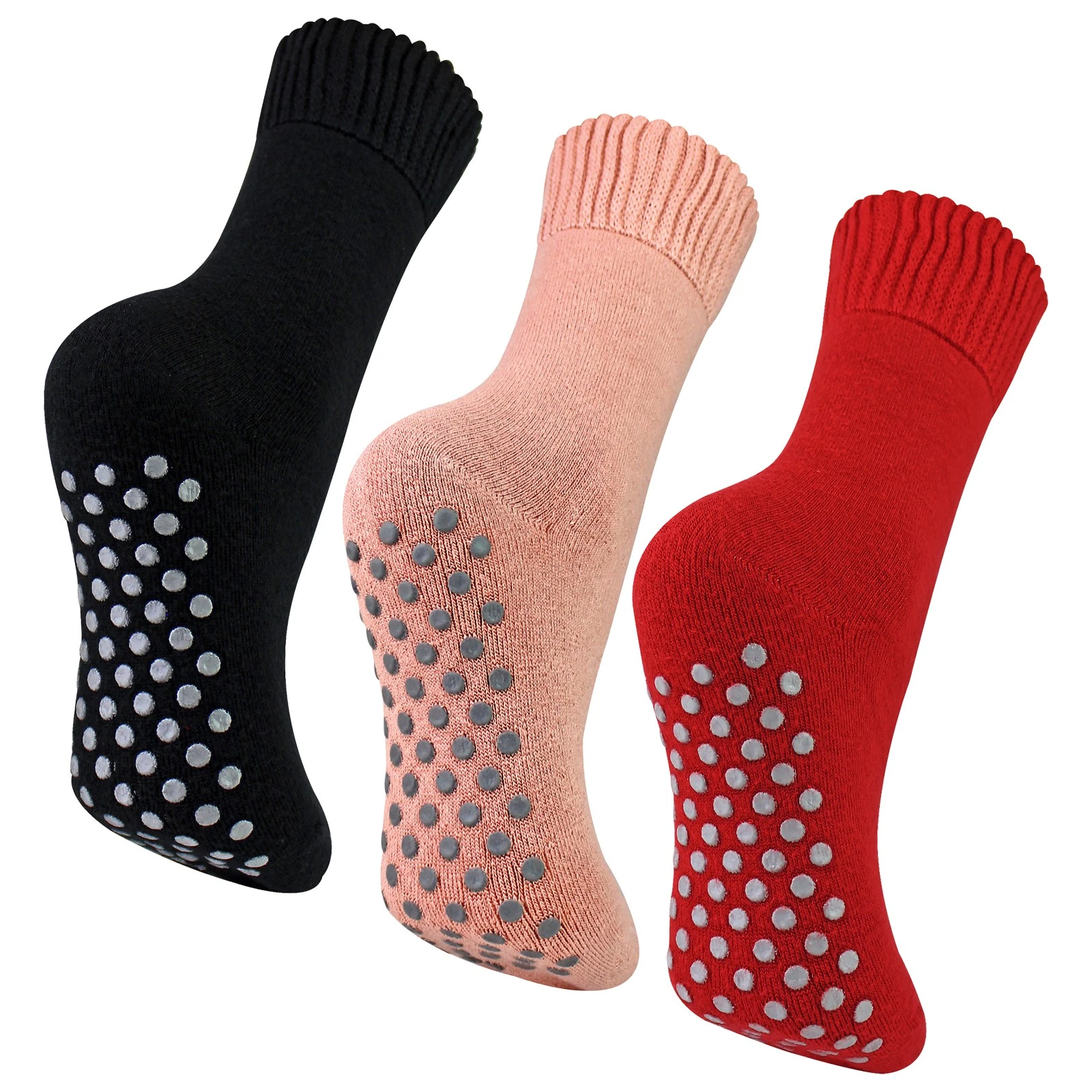 Dr.Socks - Womens Extra Wide Winter Bed Socks with Grips Non Slip Thermal Socks