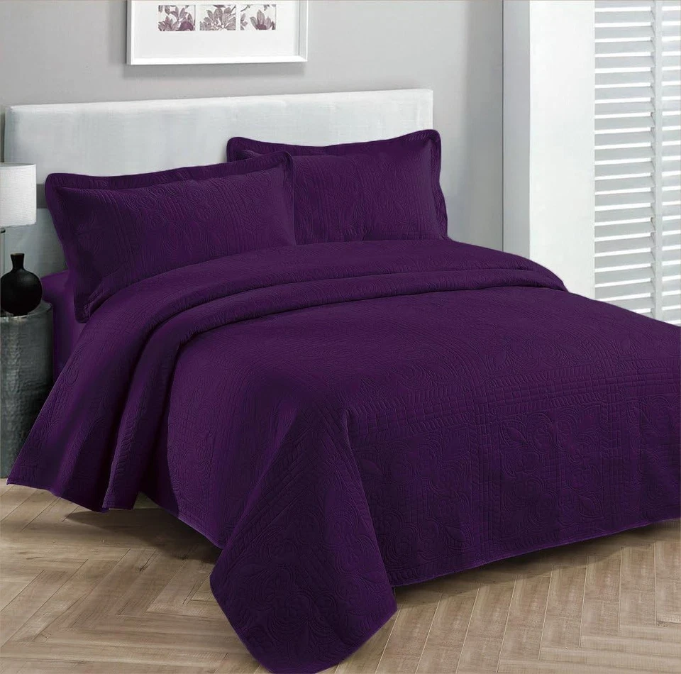 Fancy Collection Oversize Bedspread Purple - Image 2 of 2