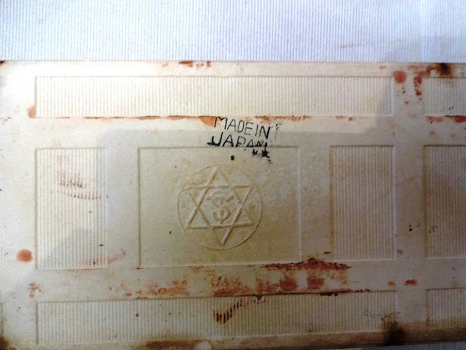 Lote de 4 peças de porcelana art nouveau azulejo antigo Majólica Japão design rosa - Imagem 3 de 3