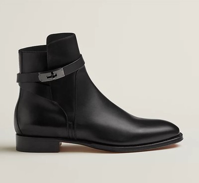$2125 Hermes Boots Fortune ankle boot in black leather, new  display picture 1