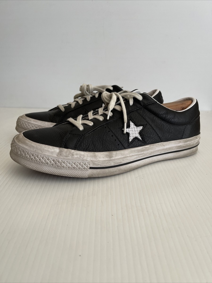 Converse One Star Perforated Leather Sneaker- 158465C - Black