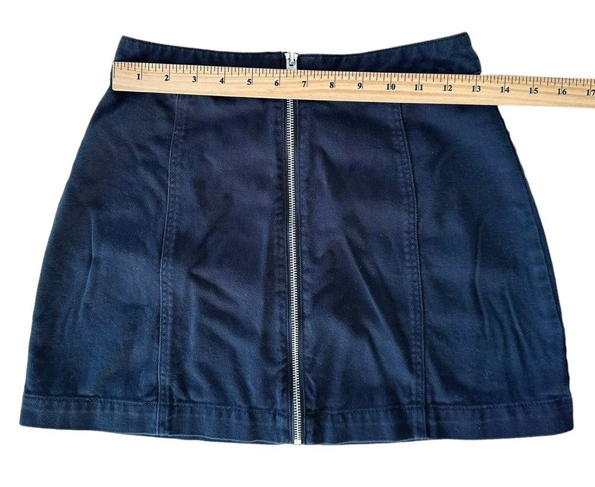 H&M black denim mini skirt. Super comfy material, a... - Depop