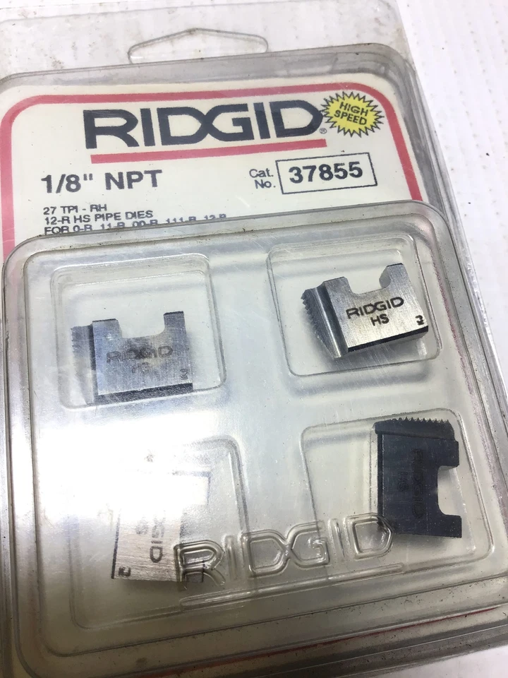 Ridgid 37855 HS Pipe Dies 1/8" NPT 27 TPI-RH for 0R/11R/00R/111R/12R/30A/31A ... - Image 2 of 4