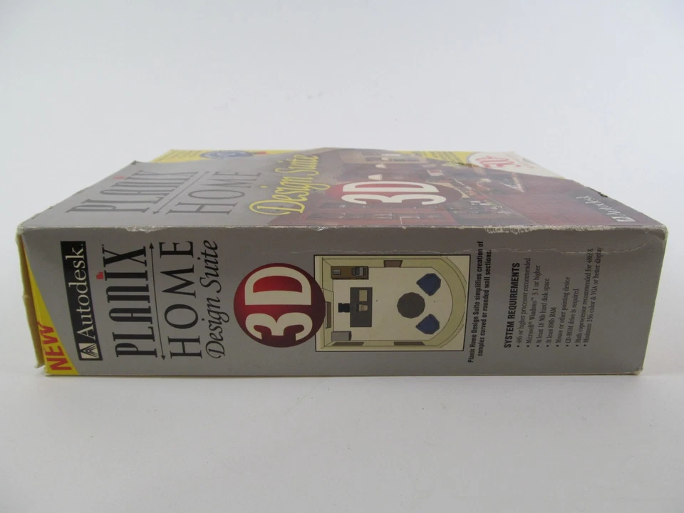 Autodesk Planix Home Design Suite Software 3D Windows 95 De Colección Años 90 Nuevo Caja Abierta Foto 3 de 4