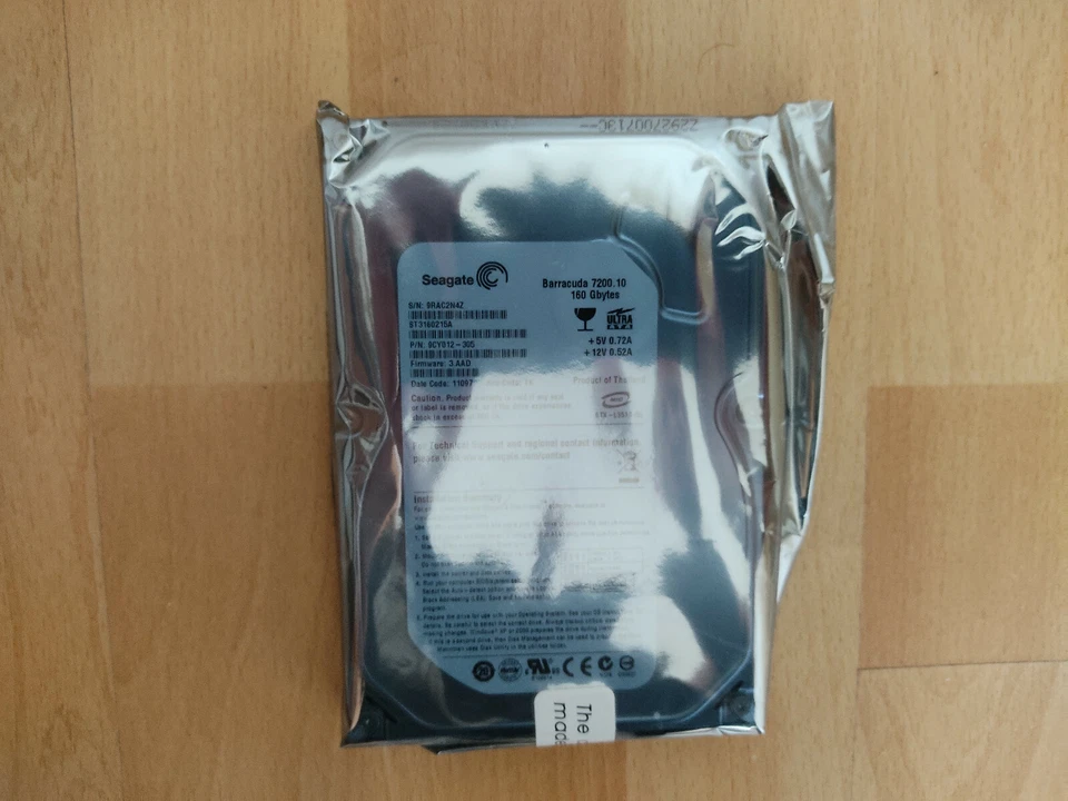 ST3160215A Seagate Barracuda 160GB, 3.5" 7200rpm IDE Ultra ATA Neu!