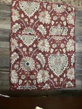 2 New Waverly Cotton Pillow Shams STANDARD Reversible Castleford Garnet Floral