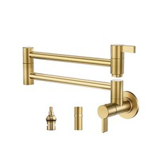 Brushed Gold Pot Filler Faucet, ARCORA Modern Pot Filler Wall Mount Folding F...