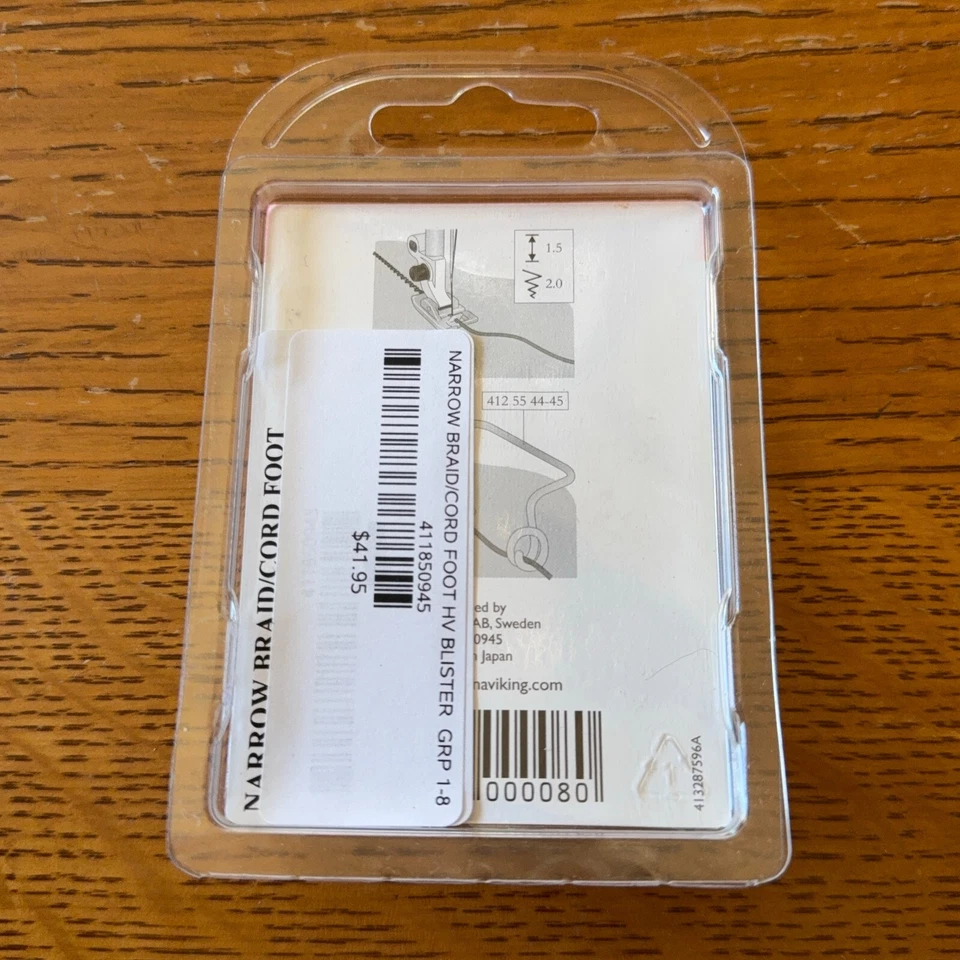 Husqvarna Viking Narrow Braid Cord Foot 411850945 Fits Group 1-7 NEW - Image 2 of 2