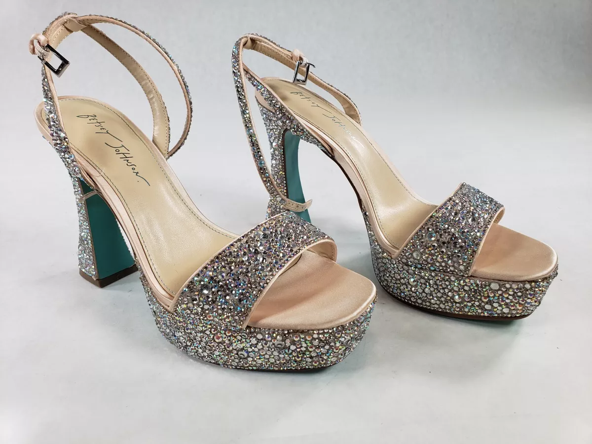 Betsey johnson shop champagne glitter heels