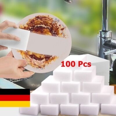 100 Stück Magic Sponge / Schmutzradierer - Weiße Reinigungsschwämme Für Haushalt (10x6x2cm)