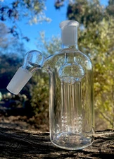14mm Ash Catcher Glass Filter Water 4 Arm Tree Perc (Clear)45 Degree