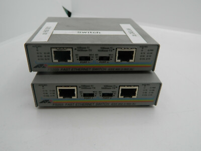 2x Allied Telesyn AT-FS203 Fast Ethernet Switch IEEE 802.3/802.3U