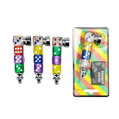 1 PCS 2.8-Inch Random Color Creative Dice Shape Metal Pipe   Detachable Durable