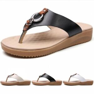 Bohemia Womens Beach Slippers Flip Flops Flat Sandals Comfy Thong Shoes Clip Toe