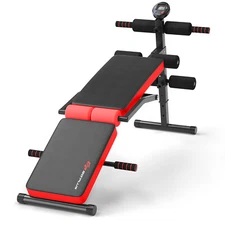 Multi-Functional Foldable Weight Bench Adjustable Training Sit-up Board Red