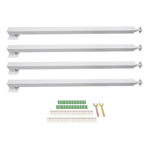 4 pezzi pali per ringhiera per scale montaggio laterale pali per scale ringhiera 100 cm - Foto 13 di 18
