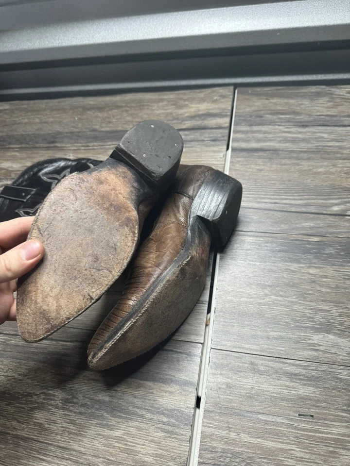 Botas de Vaquero Tony Lama De Colección Para Hombre Cuero y Tacones Lagarto Talla 6.5 Foto 4 de 4