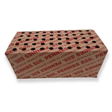 Sealed $25 Bank Box of 2,500 Pennies – Unsearched! Find Wheats, Errors, Copper