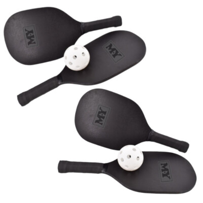Pickleball Paddel Set 4 x Schläger 4 x Pickle Balls Garten & Strand Tennis Spiel