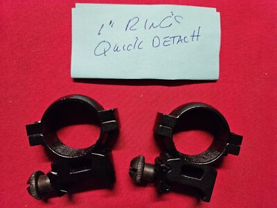 1'' Rifle Quick Detach Scope Rings Mounts Black Quick Detach. 