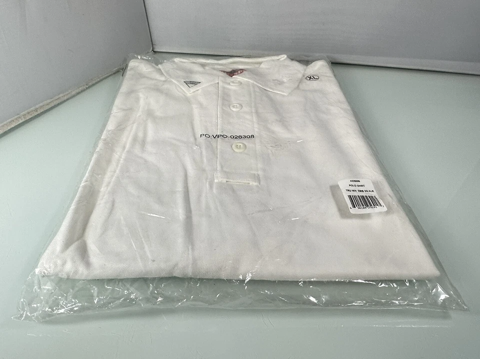 Nueva camisa de manga corta con cuello polo blanco verdadero TRU-SPEC para hombre - talla XL de EE. UU. Foto 2 de 4